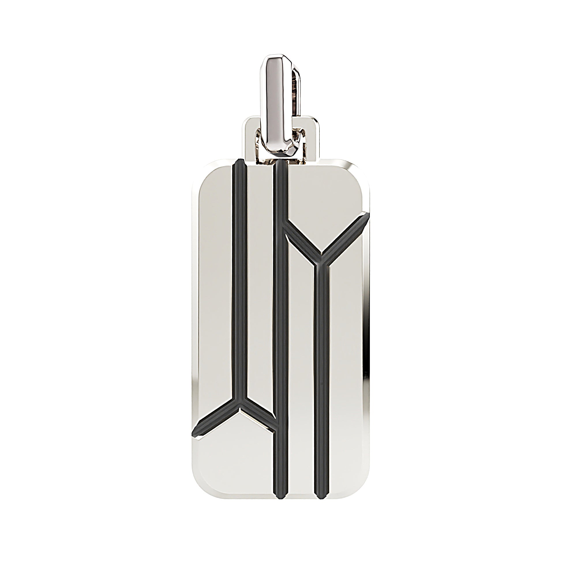 Rhom silver pendant with minimalistic and futuristic design