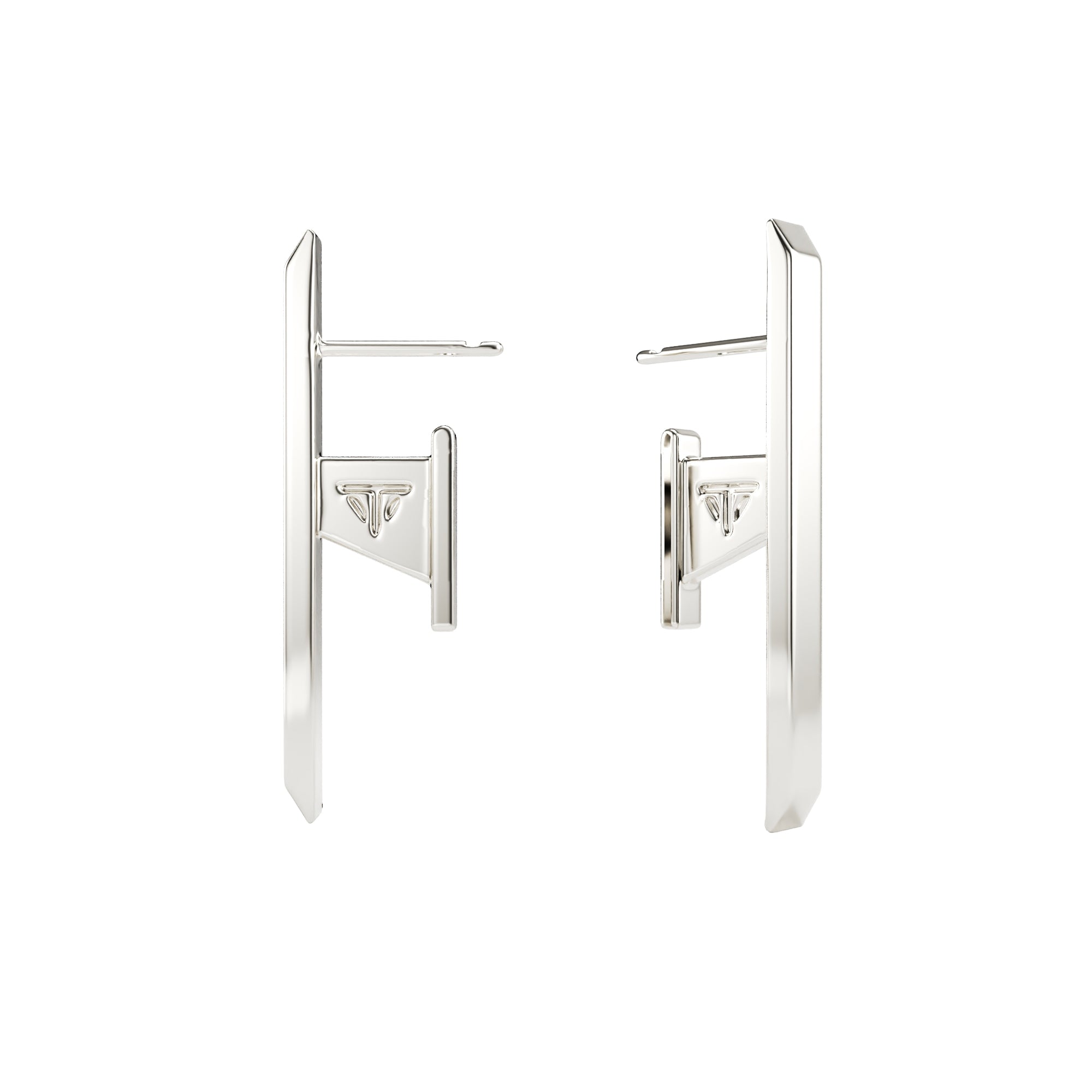 Silver Array earrings with minimalistic and futuristic design 